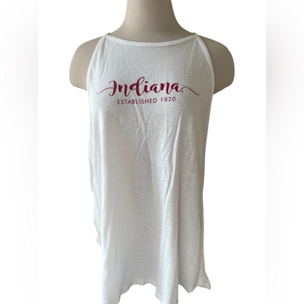 U-TRAU Indiana University Hoosiers White‎ Tank Top Collegiate Tailgate Size XL
